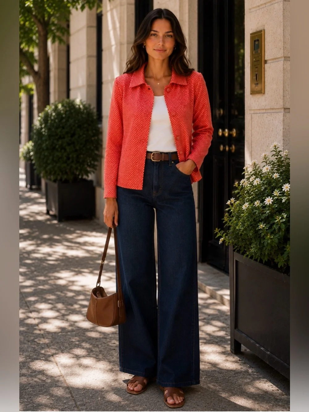 CAbi Topper Jacket Orange Textured Knit Blazer – Chic Statement‎ Jacket